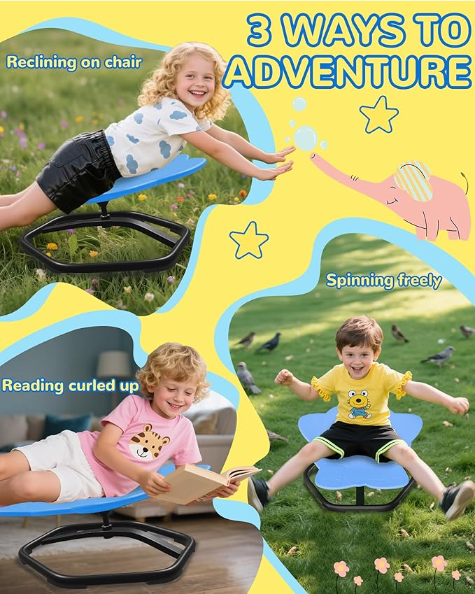 21" L × 19" W Spinning Chair for Autistic Kids, Sensory Toys for Kids - Image 4