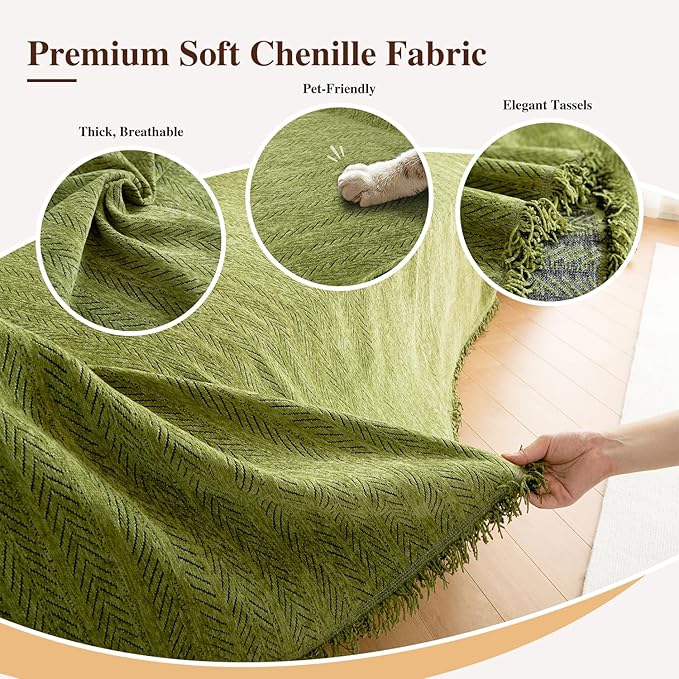 Nobildonna Sofa Cover Washable Soft Thicken Chenille Couch Cover - Image 3