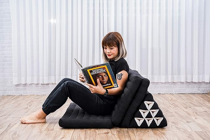 Leewadee 3-Fold Mat XXL with Triangle Cushion – Firm TV Pillow, Foldable - Image 4