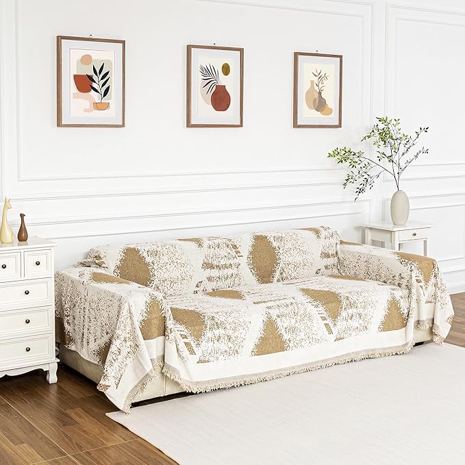 MYSKY HOME Couch Cover for Sectional Sofa Set, Boho Furniture Protector - Image 2