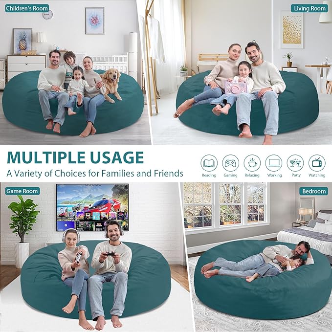 7FT Bean Bag Chair, Large Bean Bag Chairs - Image 5
