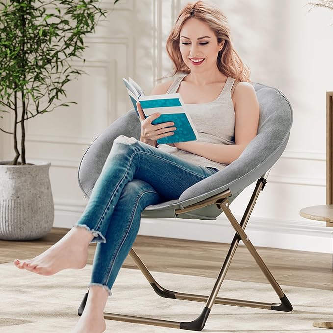 Comfy Saucer Chairs, Cozy Faux Fur Living Room Chair - Image 4