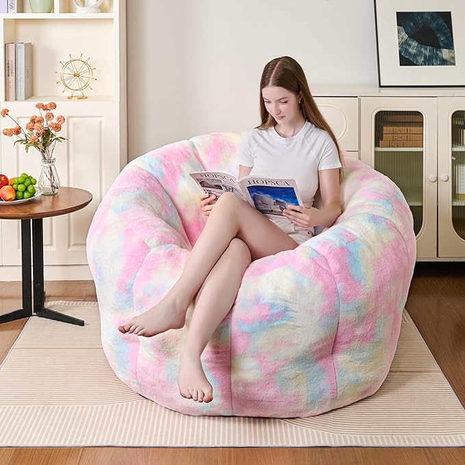 Giant Bean Bag Chair, Faux Fur Adult Chair - Image 8
