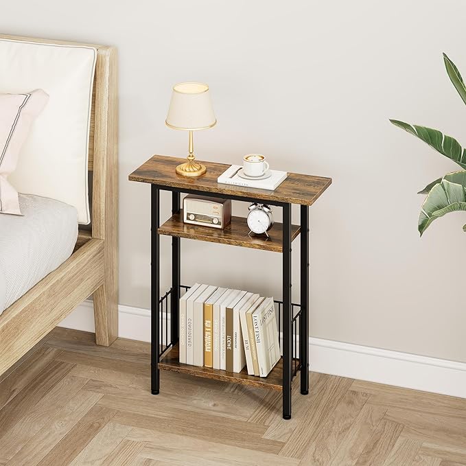 Vagusicc Narrow Side Table, 3-Tier Skinny End Table - Image 5