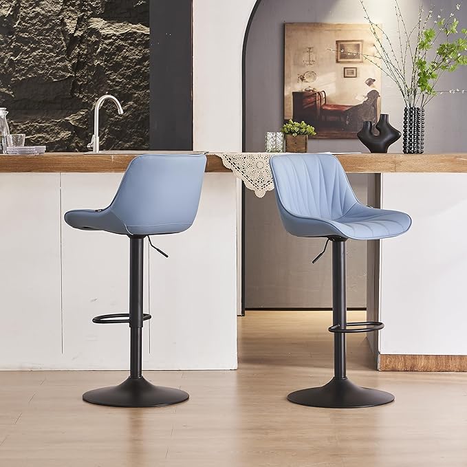 YOUNIKE Bar Stools Set of 2 for Kitchen Island, Adjustable Swivel Barstools - Image 9