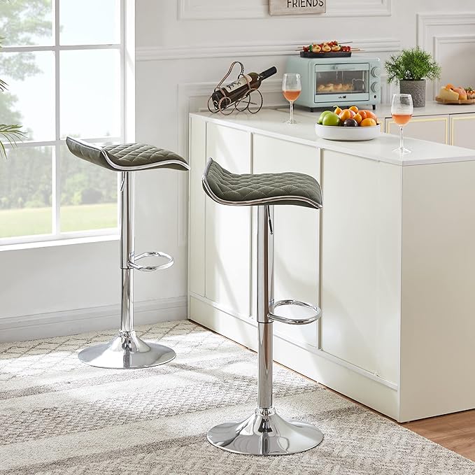 VECELO Bar Stools Set of 4, Adjustable Bar Stools, Bar Height Stools - Image 6