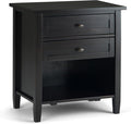 SIMPLIHOME Warm Shaker SOLID WOOD 24 Inch Wide Transitional Bedside Nightstand by SimpliHome