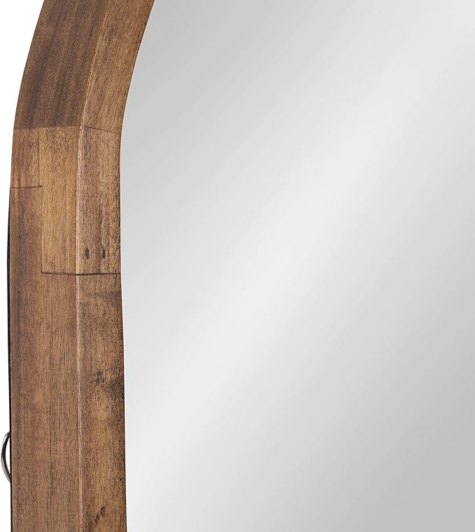 Kate and Laurel Hutton Rustic Modern Farmhouse Arch Mirror, Natural Wood Finish - Image 7