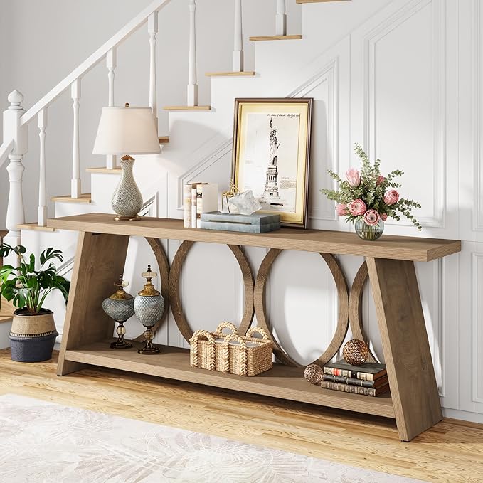 Tribesigns 70.9 inch Extra Long Console Table, Farmhouse Sofa Table Behind Couch - Image 3
