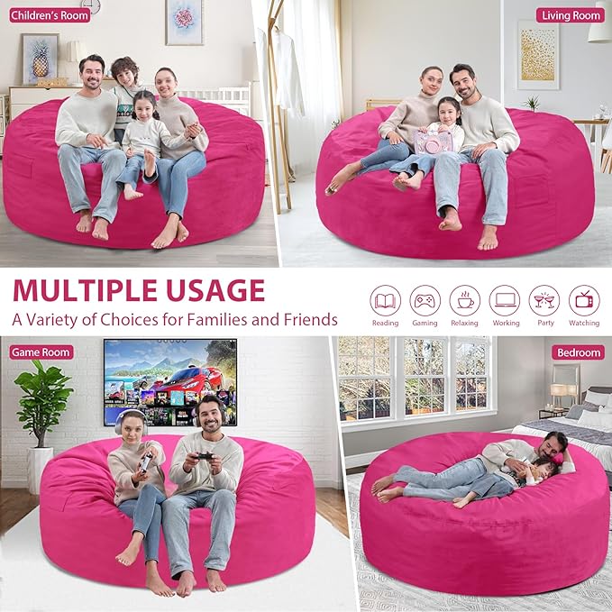 6FT Bean Bag Chair, Large Bean Bag Chairs - Image 5