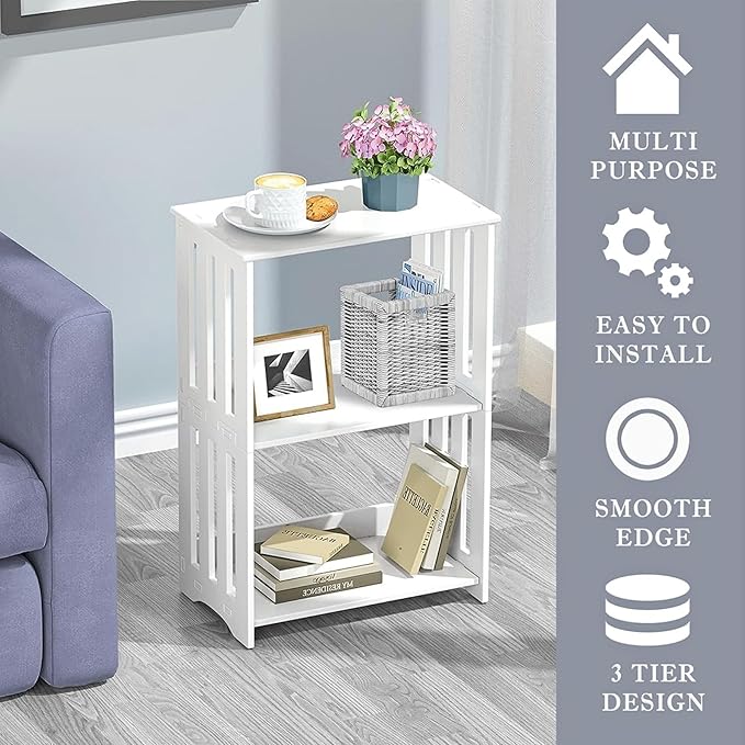 3-Tier End Table Night Stand Set of 2, Living Room - Image 5