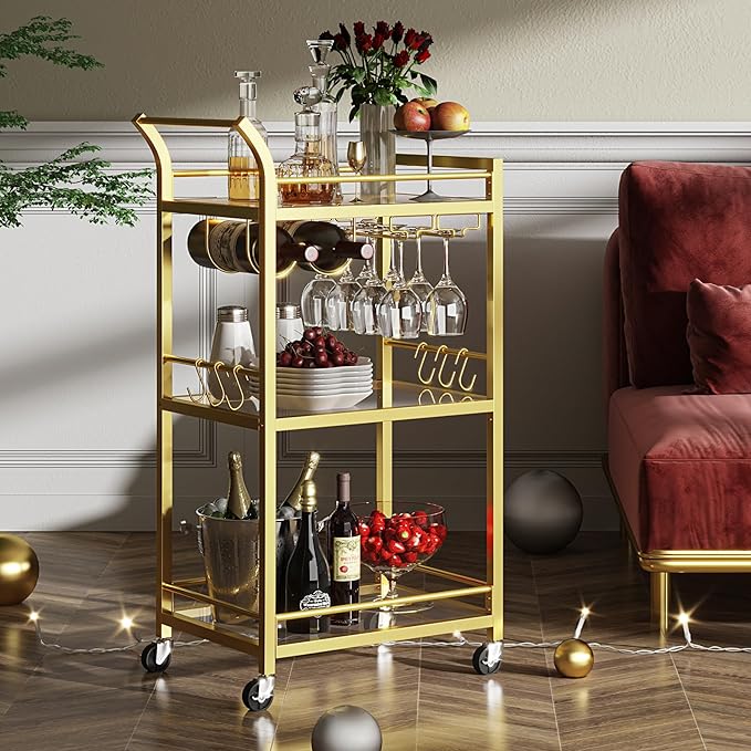 TUTOTAK Bar Cart, Home Bar Serving Cart - Image 2