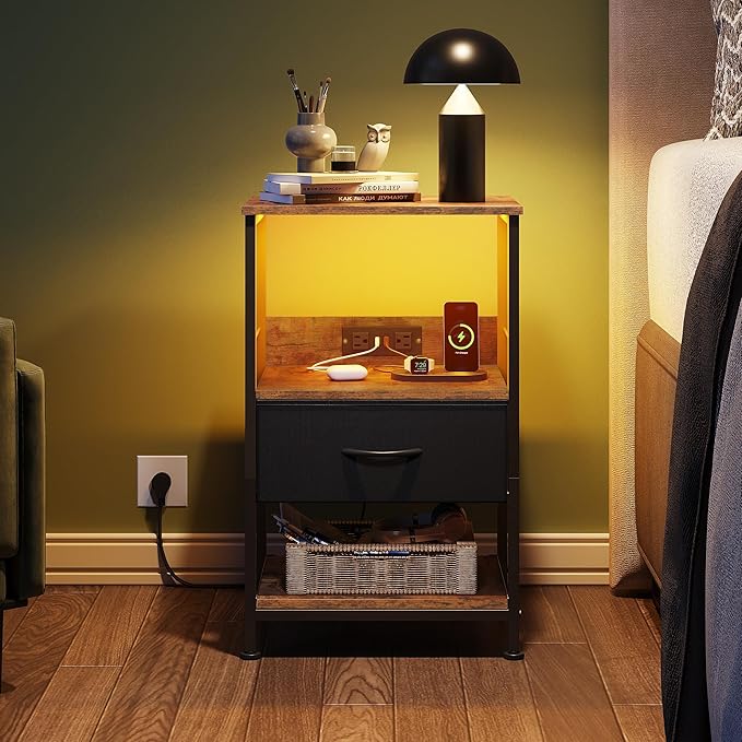 WLIVE LED Night Stand, Nightstand - Image 2