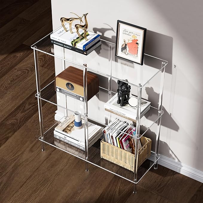 Acrylic Side Table Clear 3-Tier End Table - Image 7