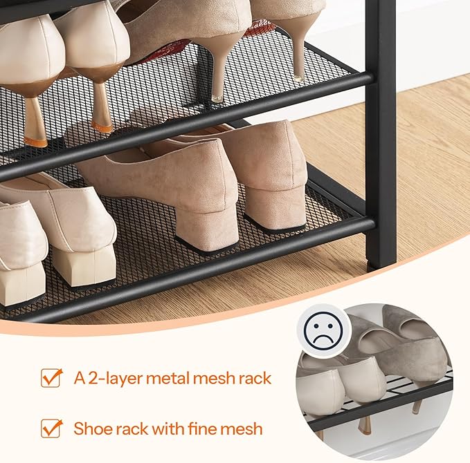 HOOBRO Small Shoe Bench, 3-Tier Shoe Rack, Shoe Storage Bench - Image 7