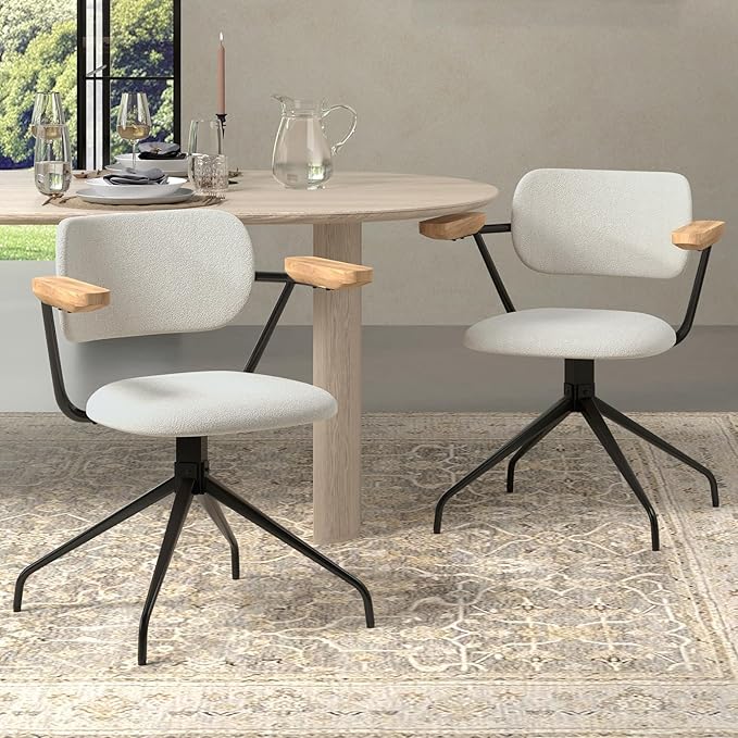 Modern Swivel Dining Chairs Set of 2 by MINPINSER