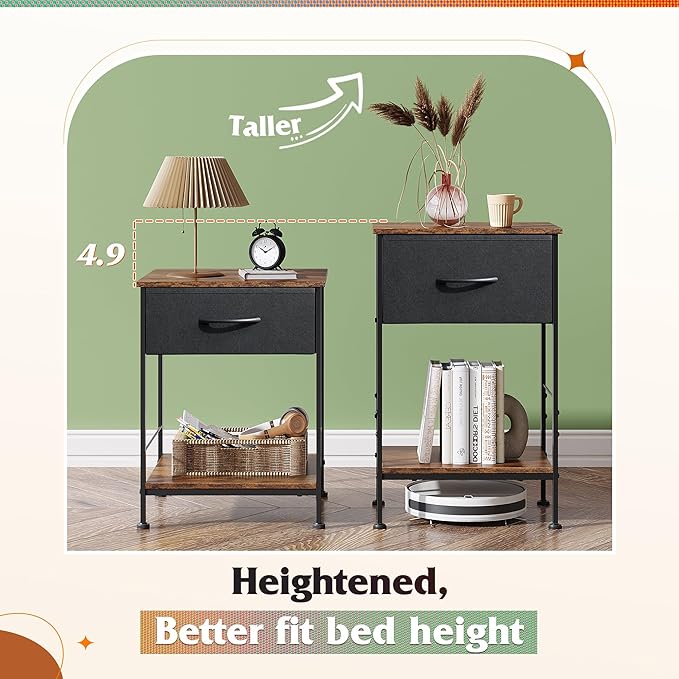 WLIVE Nightstand Set of 2, End Table - Image 8