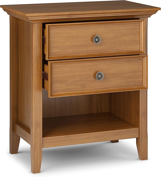 SIMPLIHOME Amherst SOLID WOOD 24 Inch Wide Traditional Bedside Nightstand Table - Image 4