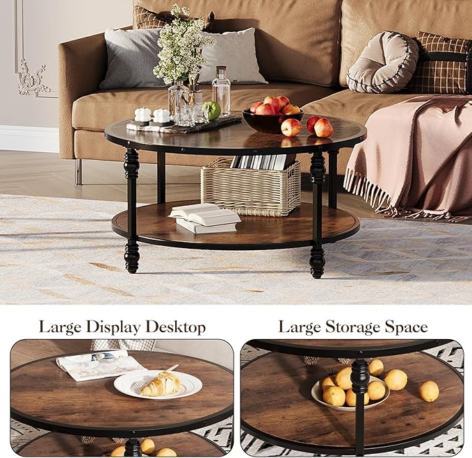 Round Coffee Table, Living Room Center Table - Image 5