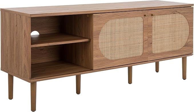 SAFAVIEH Claude TV Stand for up to 65" Flatscreen – Oak, 2 Sliding Doors - Image 6