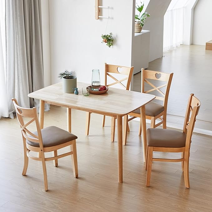 Livinia Aslan 47" Malaysian Oak Rectangular Wooden Dining Table/Solid Wood - Image 8