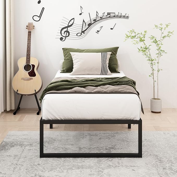 16 Inch Twin Size Bed Frames Heavy Duty Metal Twin Platform Bed Frame No Box - Image 4