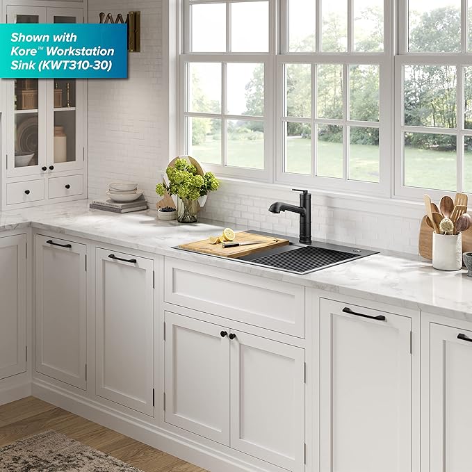 KRAUS Allyn Pull-Out Single Handle Kitchen Faucet in Matte Black, KPF-4103MB - Image 12