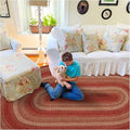 Homespice Apple Pie Jute Red Braided Rugs 5x8' Oval by Homespice