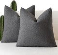 Foindtower Pack of 2 Textured Boucle Throw Pillow Covers Accent Solid by Foindtower
