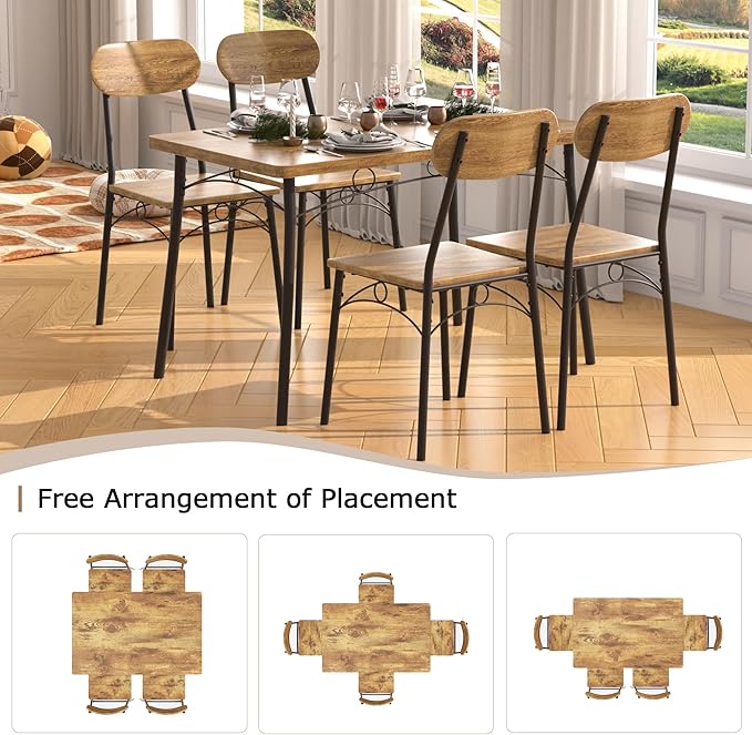 VECELO Kitchen Table Chairs Set - Image 7