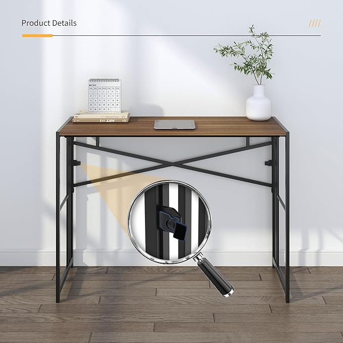 Folding Computer Desk 40 inch Writing Gaming Computer Camping Table, No - Image 9