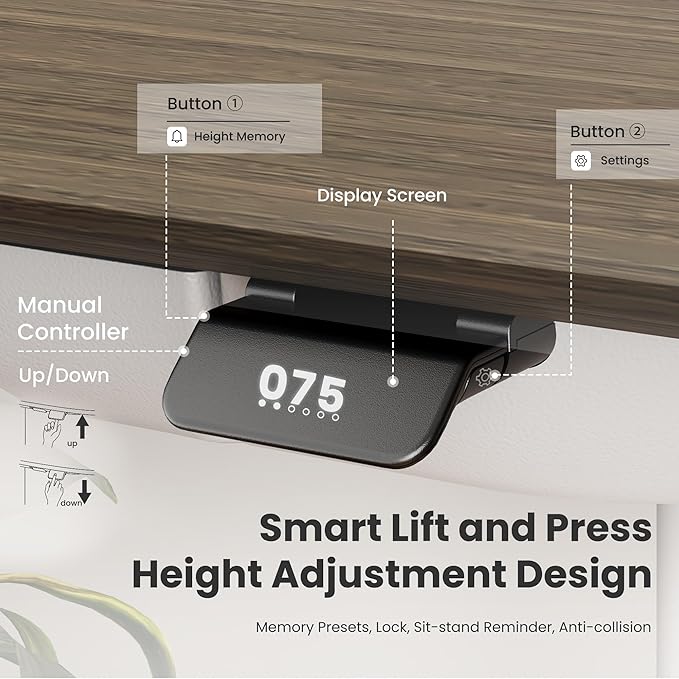 COLAMY Electric Adjustable Standing Desk – 48 x 28 Inch Sit Stand Desk - Image 4