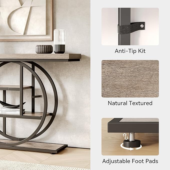 Little Tree Console Table, 4-Tier Entryway Table Behind Couch Table, 41.3-Inch - Image 5