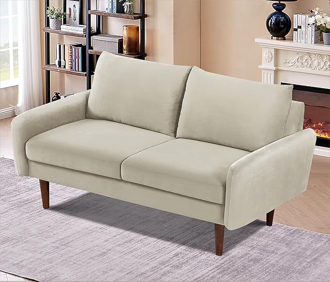 Container Furniture Direct Kent Velvet Loveseat Sofa - Image 5