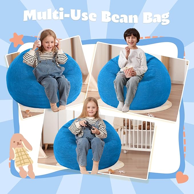 HABUTWAY 2 FT Bean Bag Chair, Giant Bean Bag Chairs, Big Bean Bags - Image 4