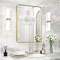 Fun Memories Gold Bathroom Mirror 22X30 Inch Bathroom Vanity, Metal Gold Frame by FunMemories