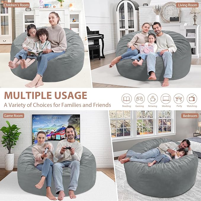 5FT Bean Bag Chair, Large Bean Bag Chairs - Image 5