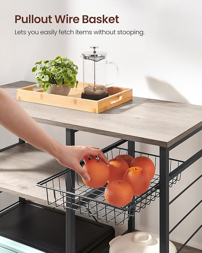 VASAGLE ALINRU Kitchen Baker’s Rack, Coffee Bar, Microwave Oven Stand, - Image 6