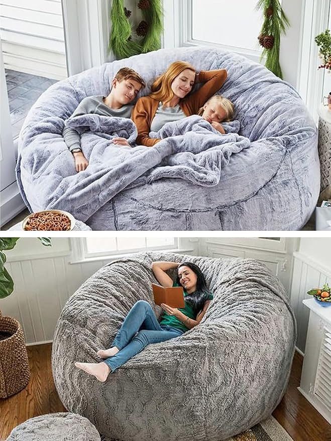 Bean Bag Chair for Adults Kids Without Filler Comfy Giant Round Lazy Sofa Chair - Image 7