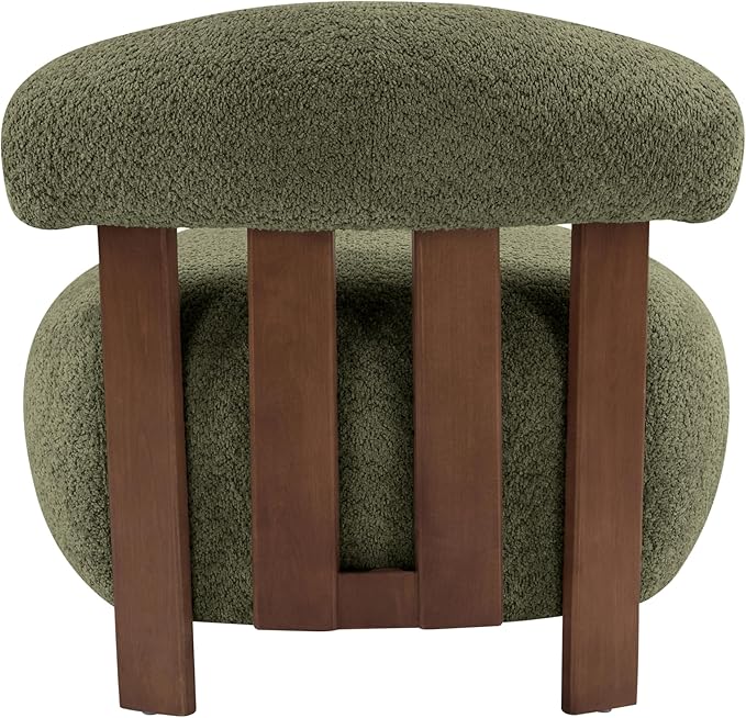 Christopher Knight Home Elvina Boucle Fabric Accent Chair, Solid Wood Single - Image 8