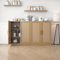 Buffet Cabinet, 4-Doors Sideboard Cabinet by Casaphoria