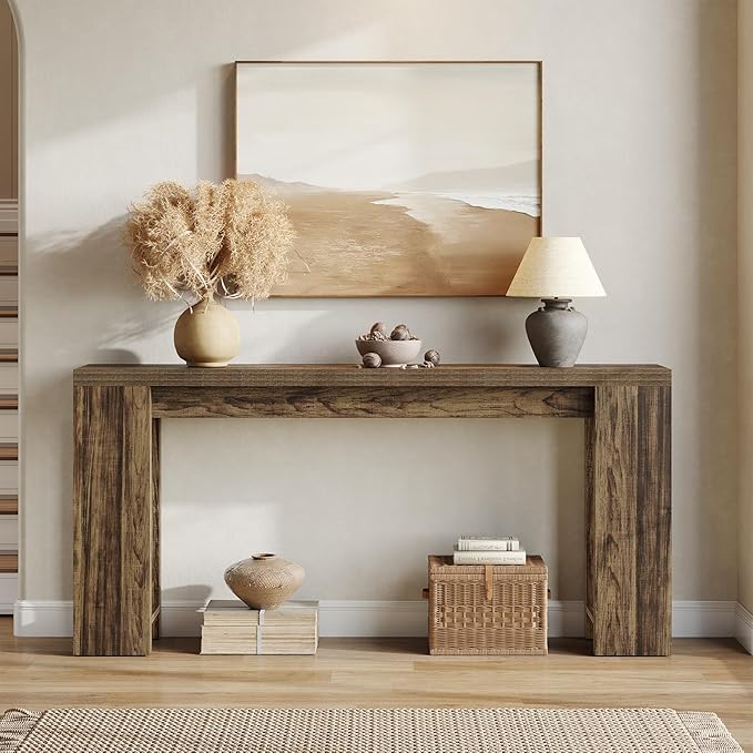 LITTLE TREE 70.9-Inch Long Entryway Table, Narrow Farmhouse Sofa Console Table by LITTLETREE