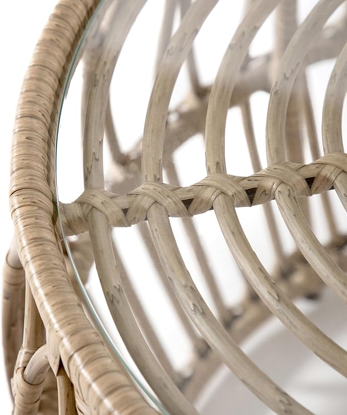 Muse & Lounge Co. Ysar Boho Rattan Round Coffee Table Outdoor - Image 11