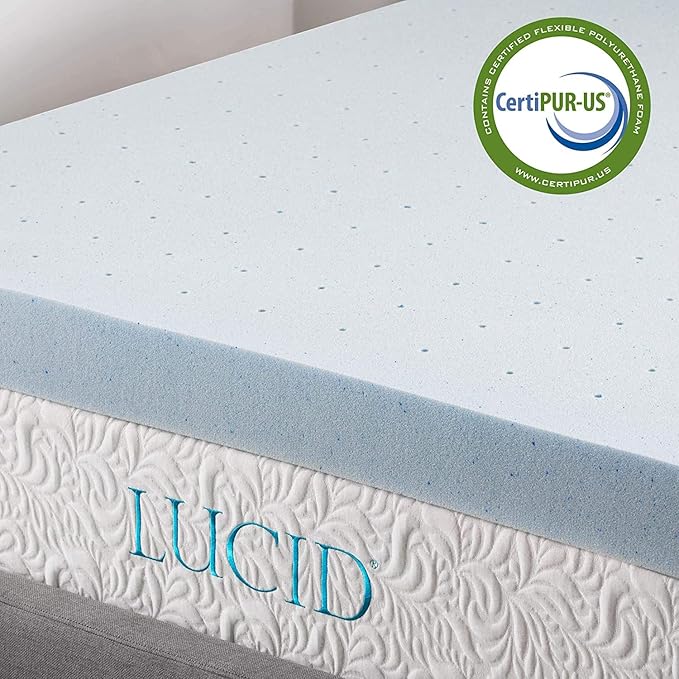 LUCID 4 Inch Gel Memory Foam Topper and LUCID Zippered Enclosure Mattress - Image 5