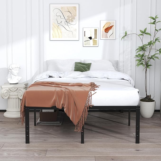 EMODA 20 Inch King Bed Frame No Box Spring Needed, Heavy Duty Tall Metal - Image 6