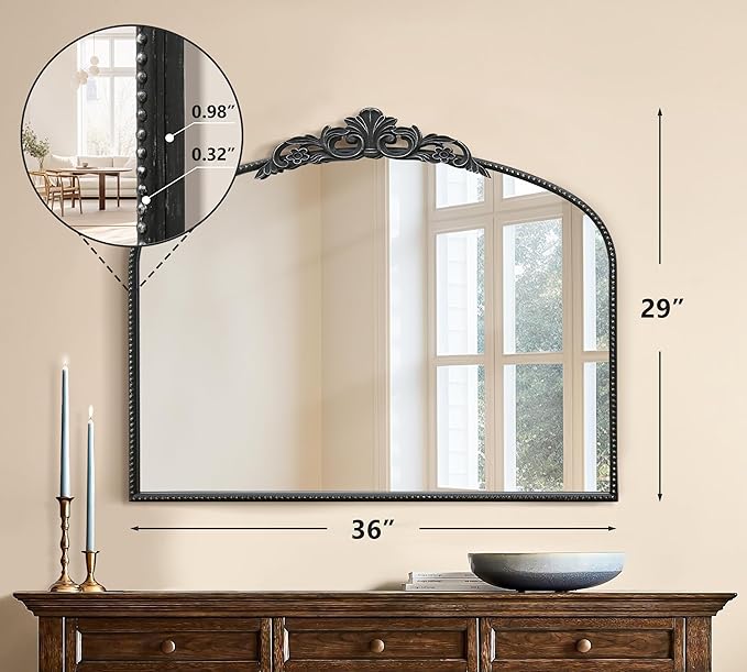 Micasso Black Vintage Mirror, Living Room - Image 4