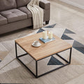 CENSI 30"x30" Natural Oak Accent Coffee Table Ottoman by CENSIFURNITURE