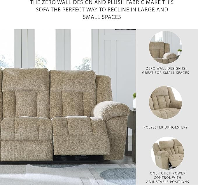 Signature Design by Ashley Tip-Off Classic Wall Hugger Power Reclining Sofa - Image 5
