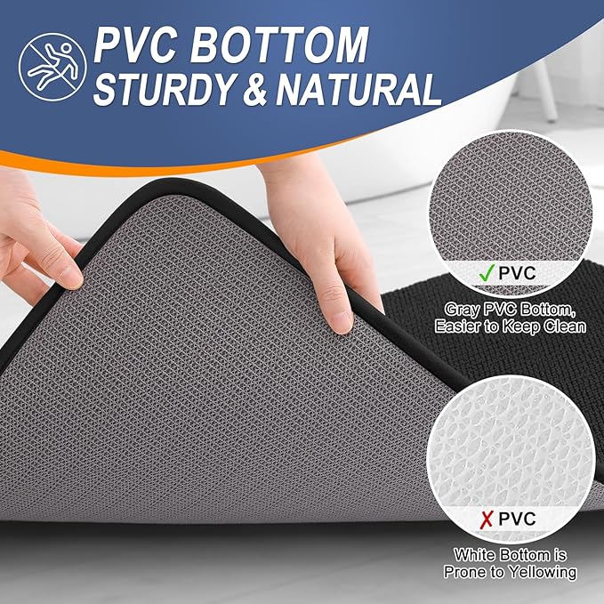 OLANLY Thick Memory Foam Bath Mat Rug 70x24, Extra Soft Absorbent Bathroom Rug - Image 4