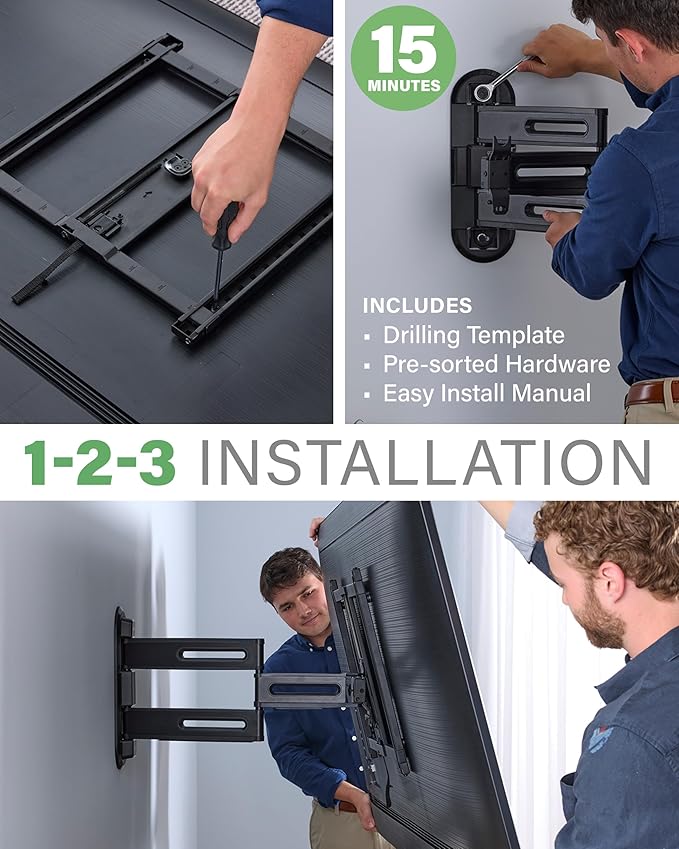 SANUS Height Adjustable Full Motion TV Wall Mount - Image 7
